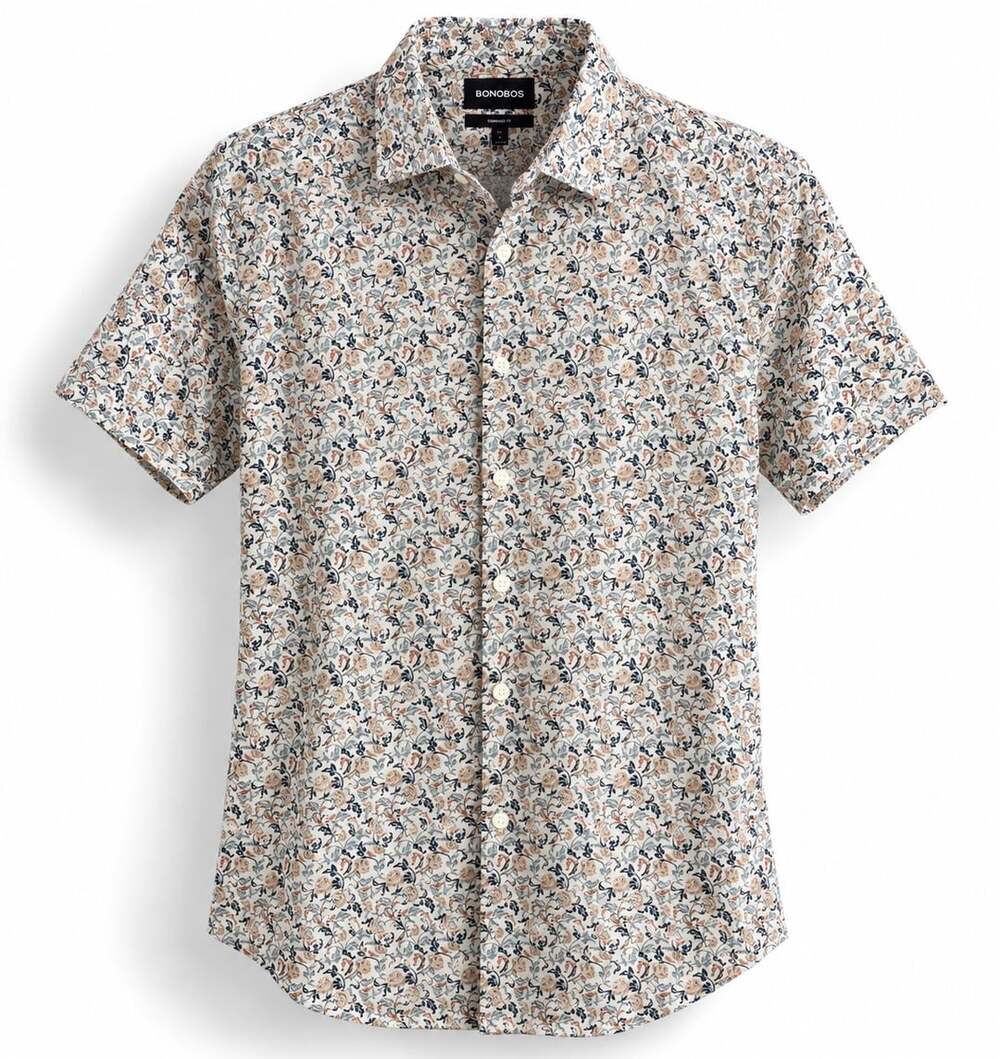 Bonobos Standard Fit Short Sleeve Floral Print Button-Down Shirt